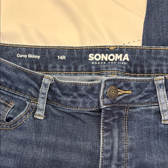 Sonoma Curvey Skinny Women's Deep Indigo Jeans 14 reg - Picture 3 of 3